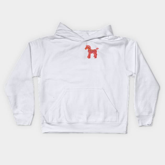 Real Dala Horse Kids Hoodie by CloudWalkerDesigns